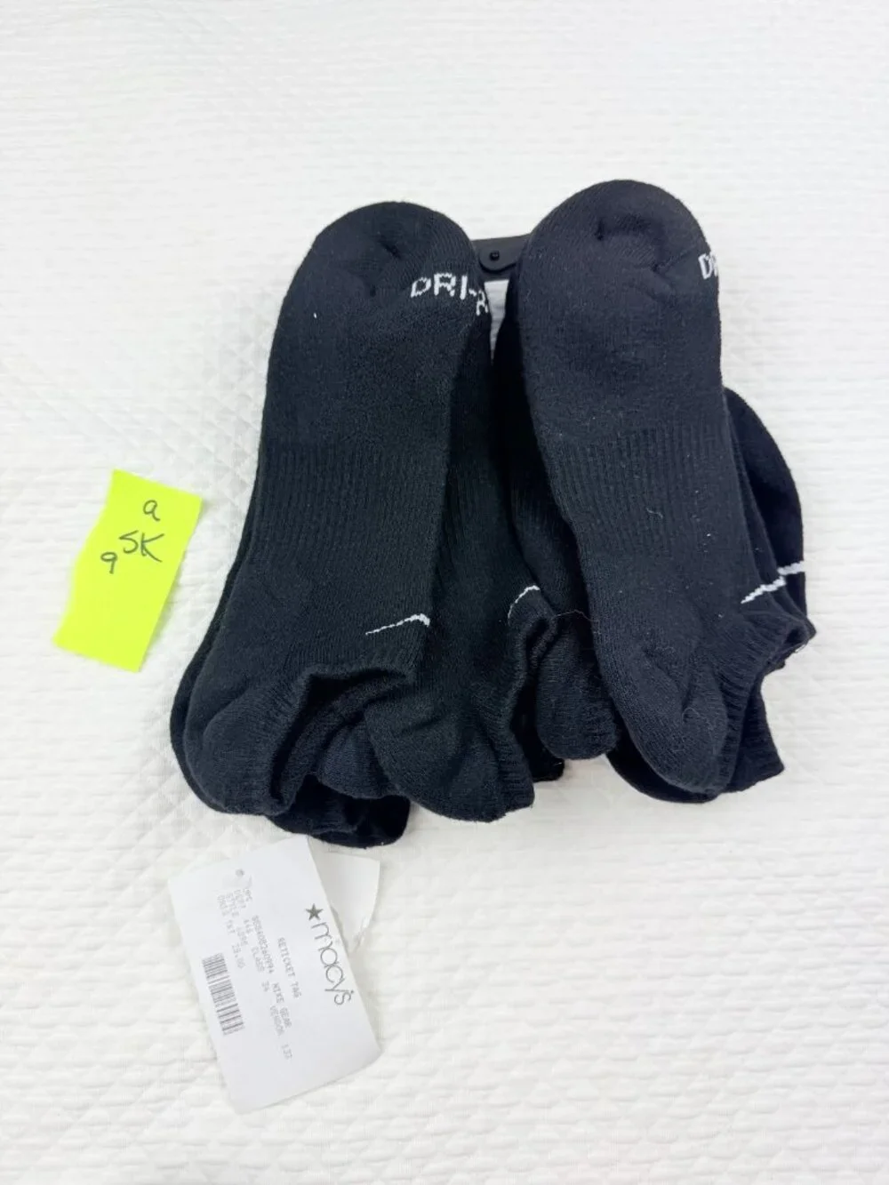 Nike NO SHOW Everyday Plus Cushion Unisex Drifit Socks Size LARGE Black 6 Pair